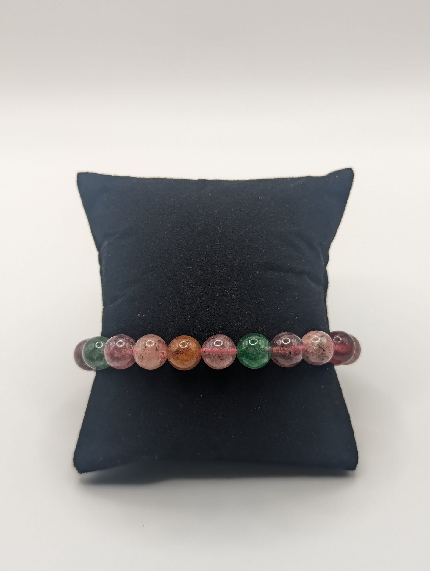 Pink and Green Strawberry Quartz Bracelet