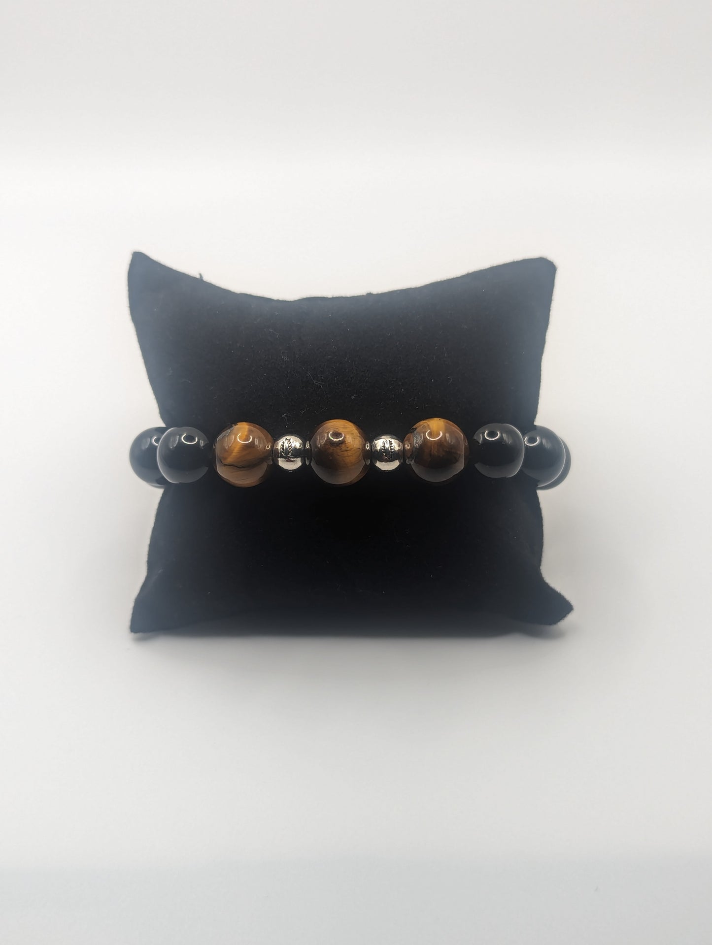 Tiger's Eye and Black Obsidian Bracelet