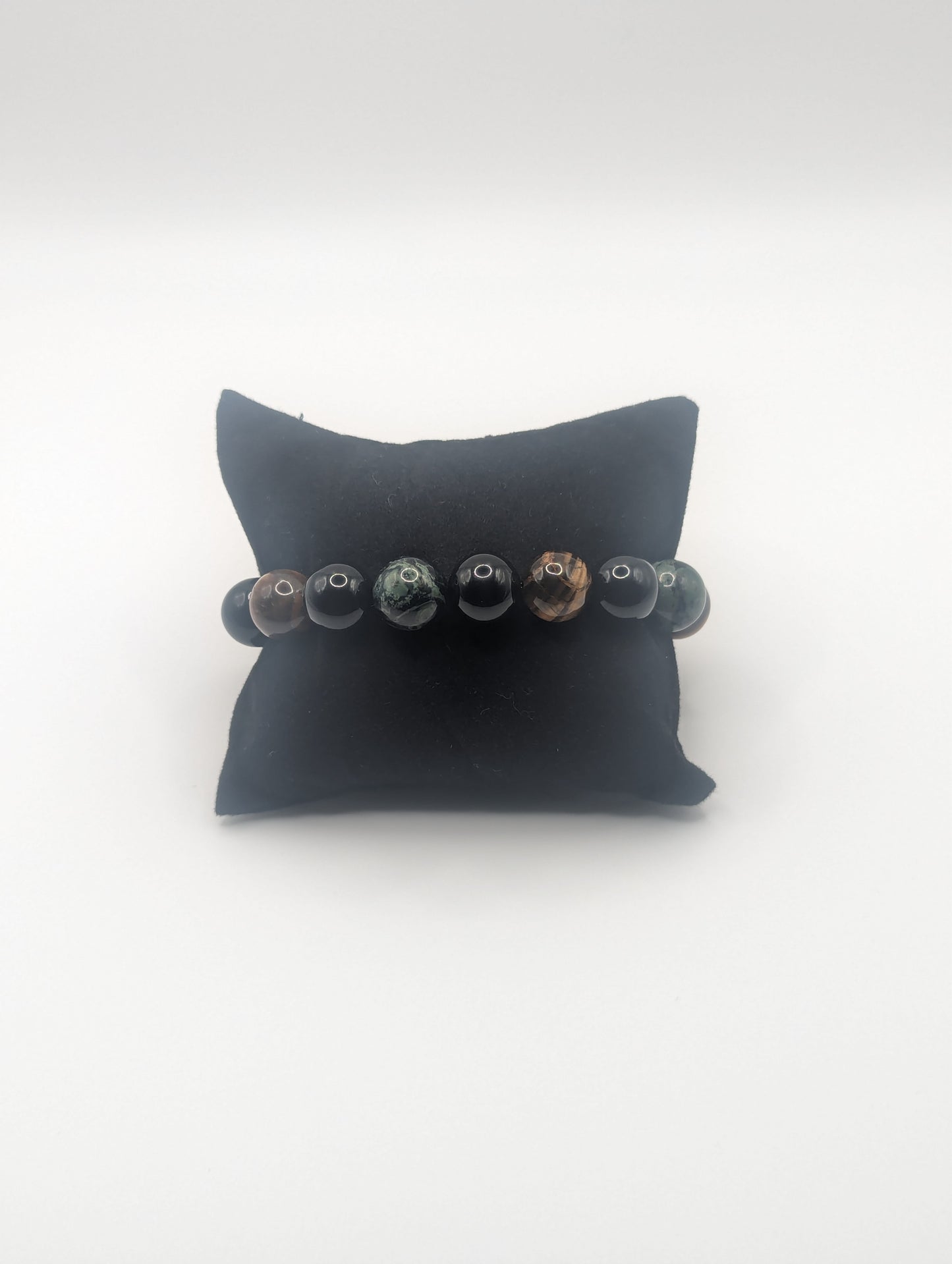 Protection and Grounding Trio Bracelet (black obsidian, tiger's eye, kambaba jasper)