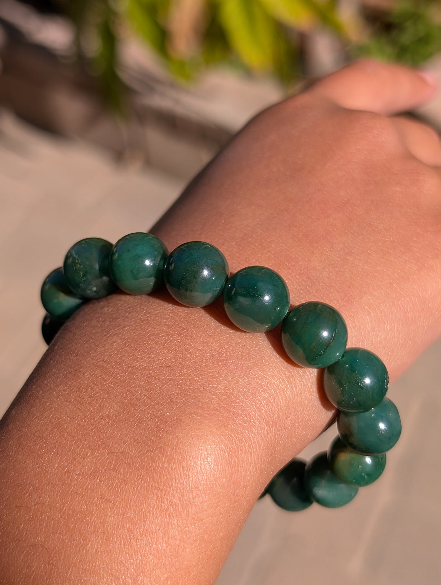 Jade Stretch Bracelet – 12mm Natural Stone Beads