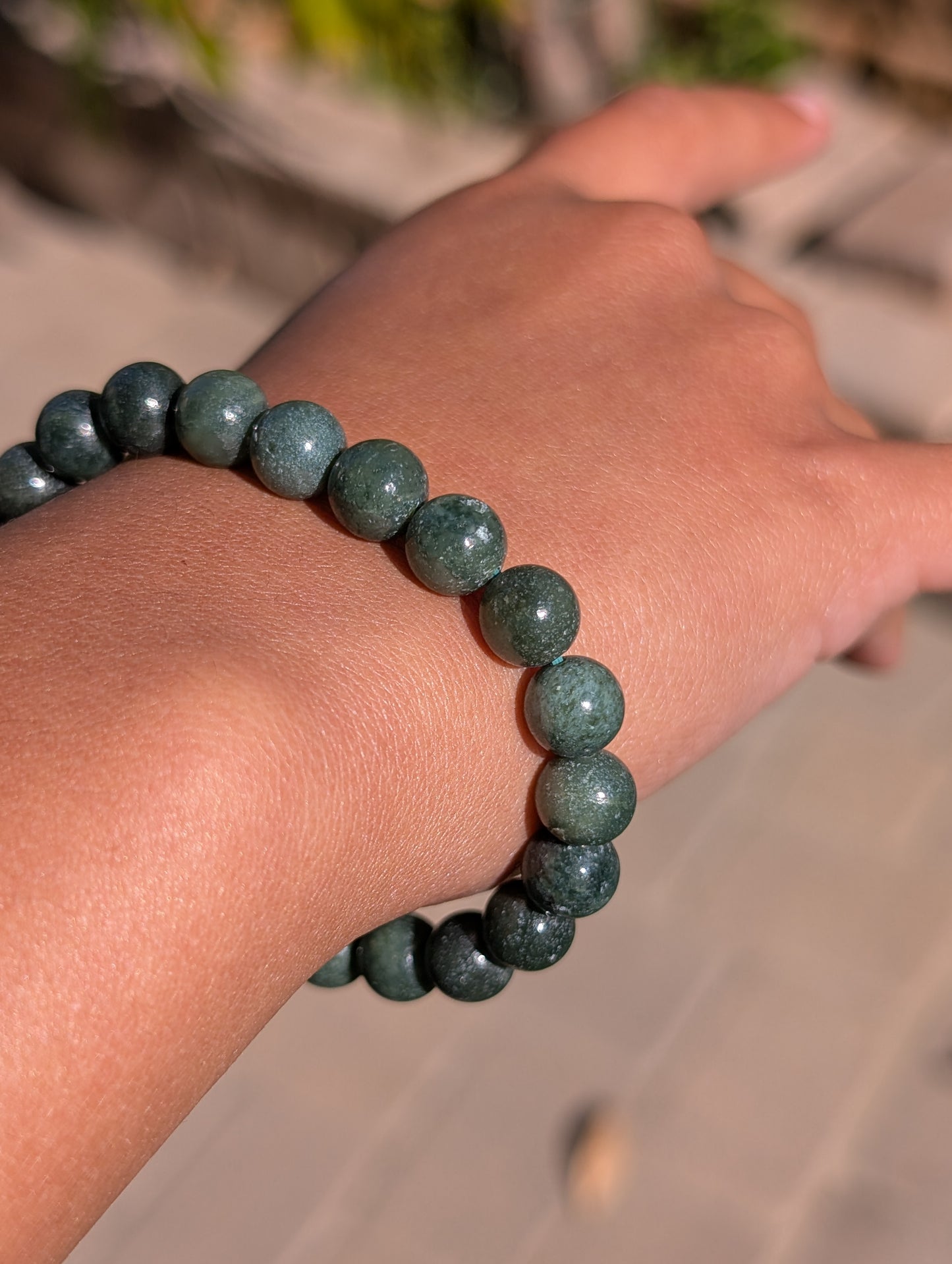 Hetian Jade Stretch Bracelet – 10mm Natural Stone Beads