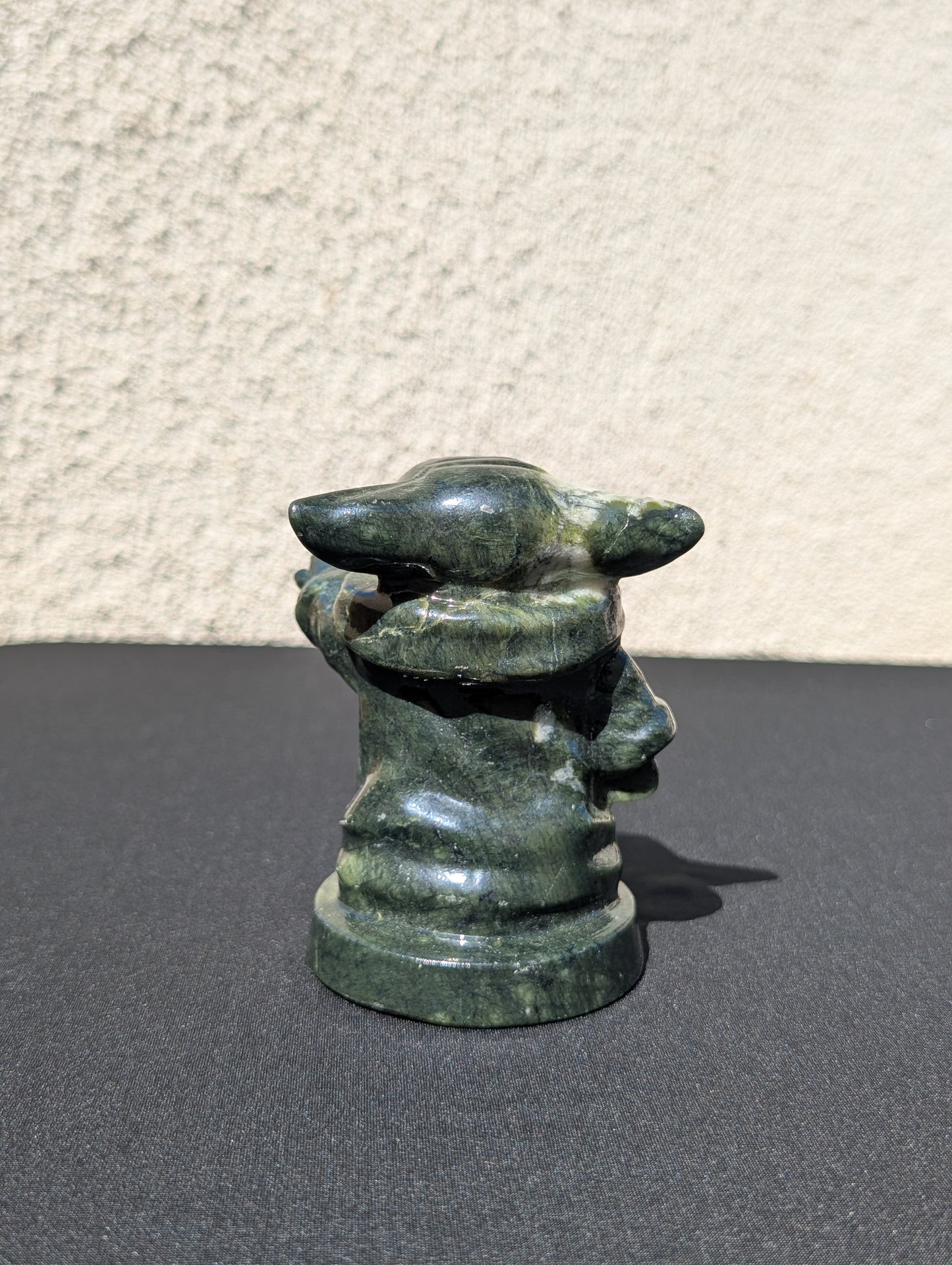 Grogu Jade Carving with White Jade – 4" | 1.3 lbs
