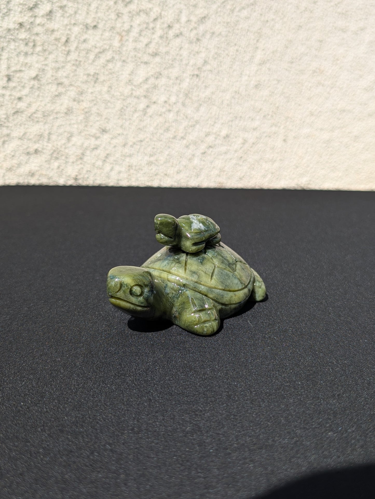 Jade Turtle with Baby Carving – 2.2" | 0.7 lbs