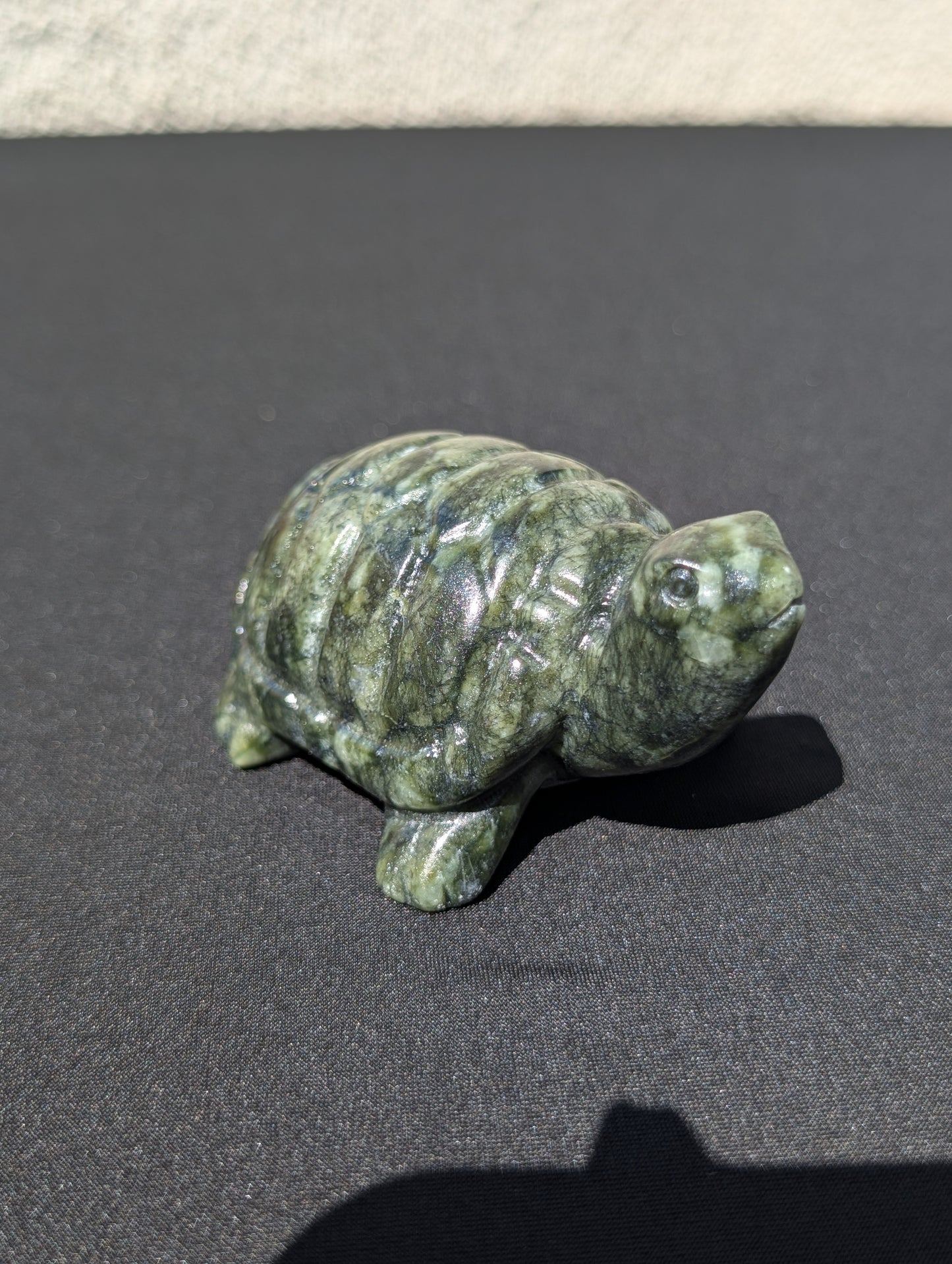 Hand-Carved Jade Turtle Carving – 3.5" | 0.6 lbs