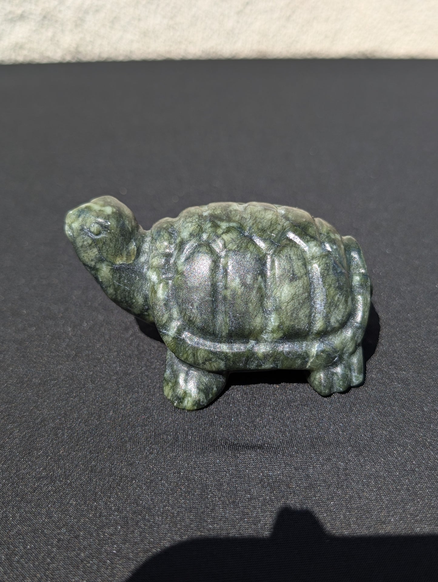 Hand-Carved Jade Turtle Carving – 3.5" | 0.6 lbs