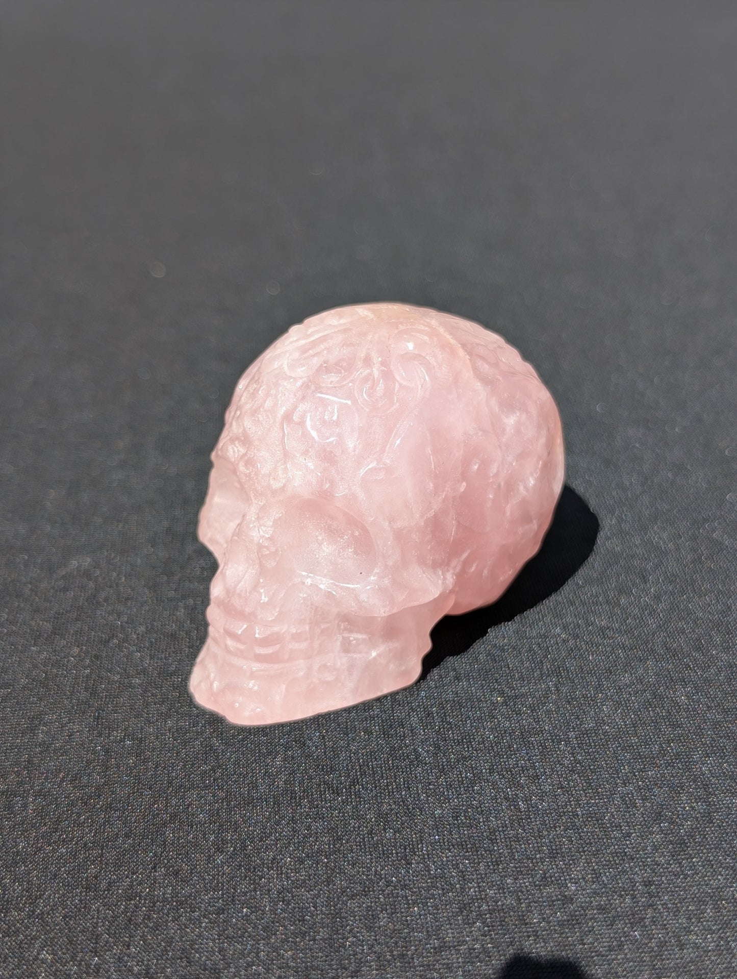 Rose Quartz Skull Carving – 1.75" | 0.4 lbs