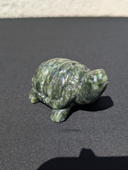 Hand-Carved Jade Turtle Carving – 3.5" | 0.6 lbs