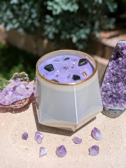Plum After Dark – Crystal Infused Candle by Camdles