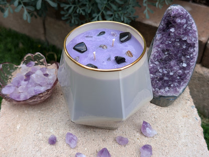 Plum After Dark – Crystal Infused Candle by Camdles