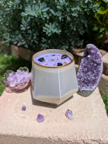 Plum After Dark – Crystal Infused Candle by Camdles