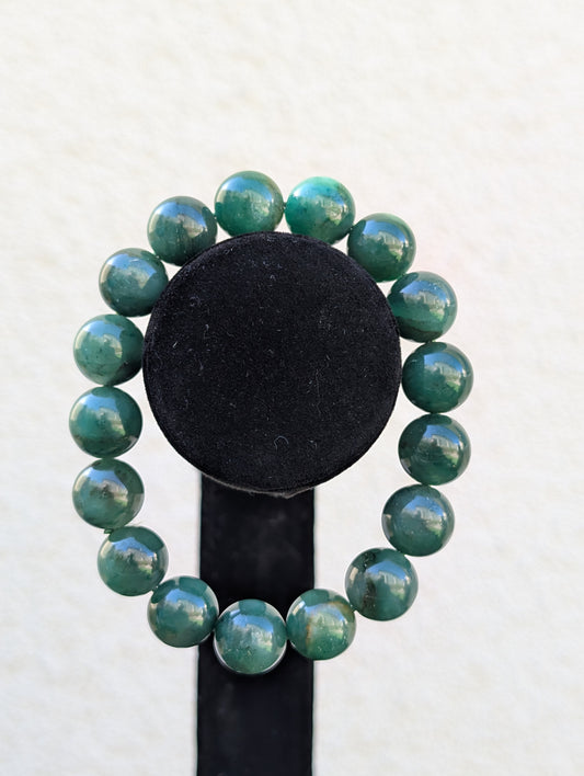 Jade Stretch Bracelet – 12mm Natural Stone Beads