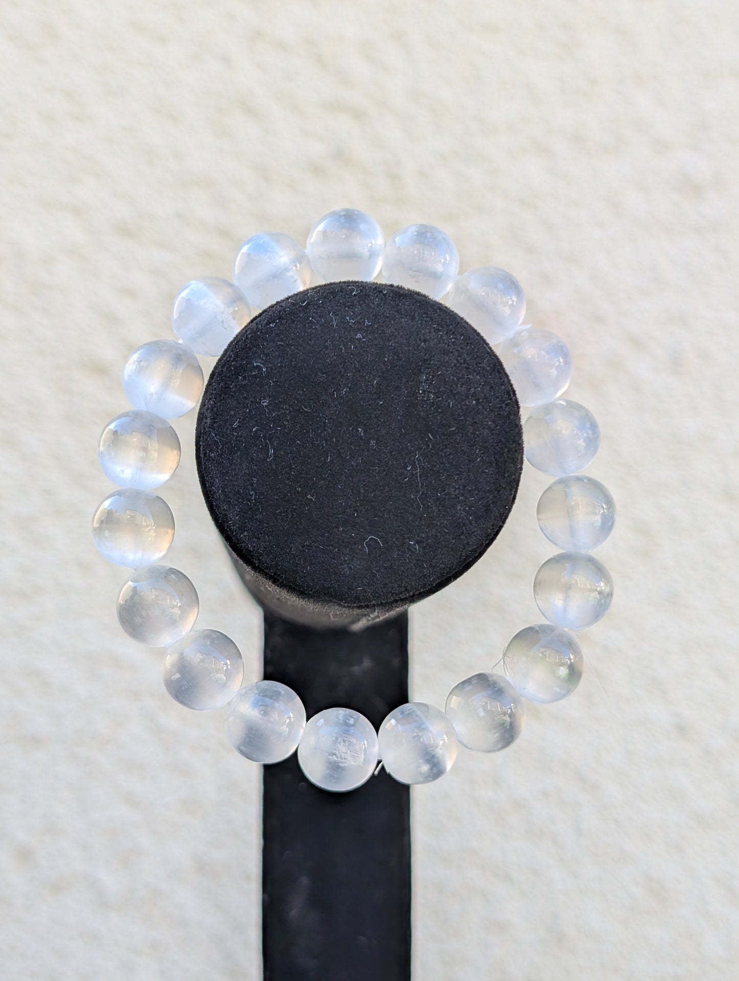 Gypsum Crystal Stretch Bracelet – 10mm Natural Stone Beads