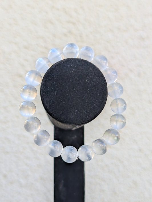 Gypsum Crystal Stretch Bracelet – 10mm Natural Stone Beads