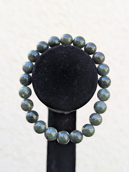 Hetian Jade Stretch Bracelet – 10mm Natural Stone Beads