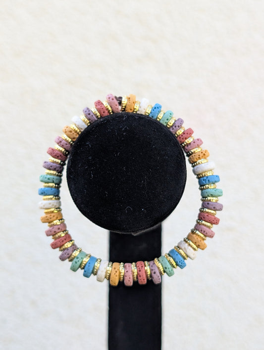 Pastel Lava Stone Bracelet – Grounding • Balance • Diffuser Ready