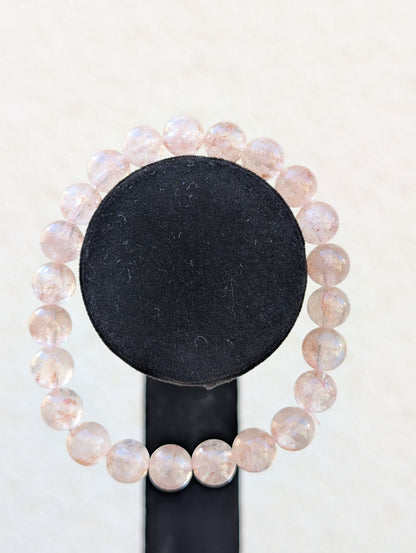 Pink Lemurian Quartz Bracelet – Divine Feminine • Heart Healing • Soul Alignment