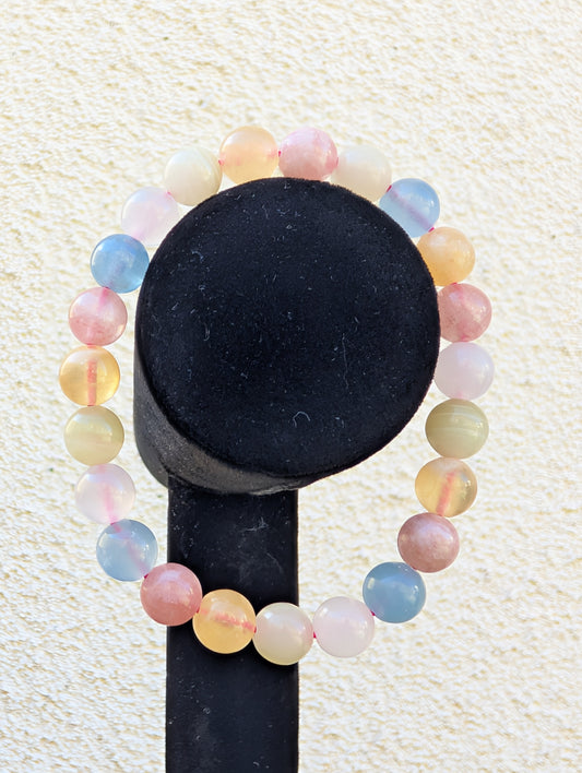 Rainbow Calcite Stretch Bracelet – 8mm Natural Stone Beads