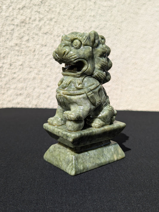 Jade Foo Dog Carving – 6" | 2.8 lbs