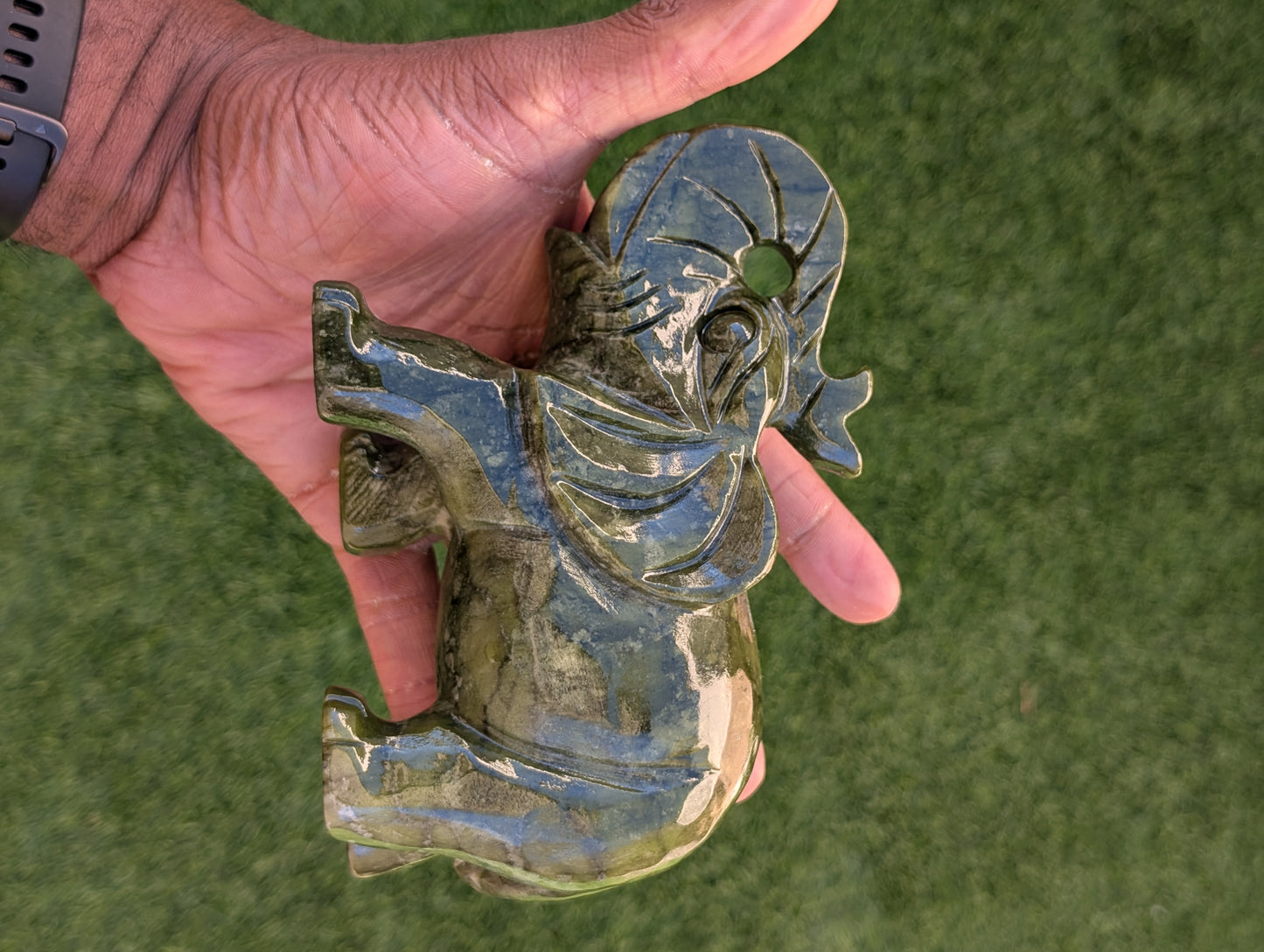 Jade Elephant Carving – 4.5" | 2.5 lbs