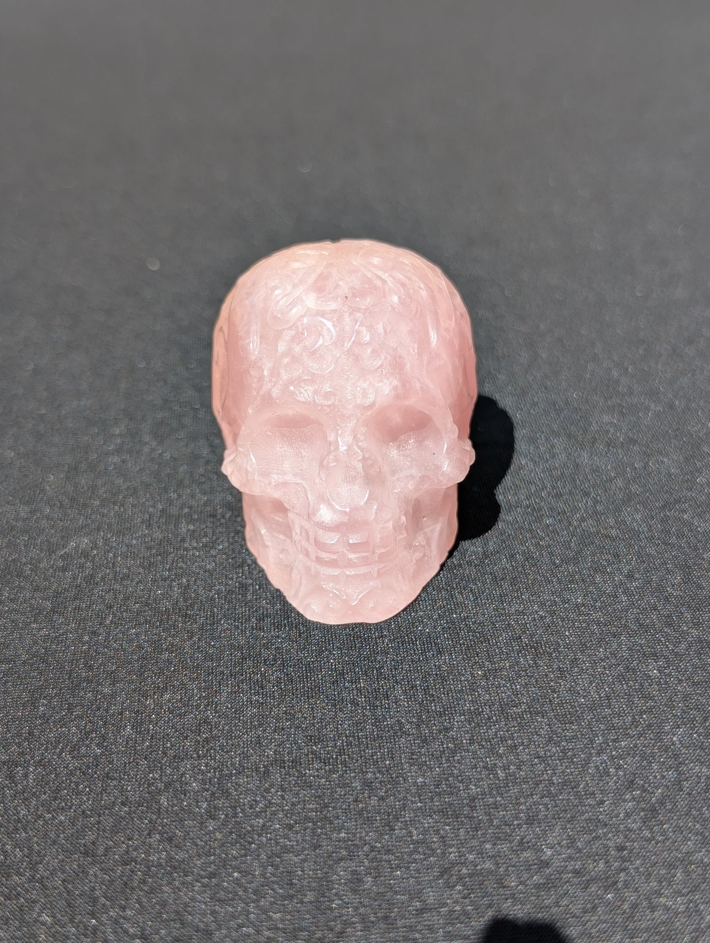 Rose Quartz Skull Carving – 1.75" | 0.4 lbs