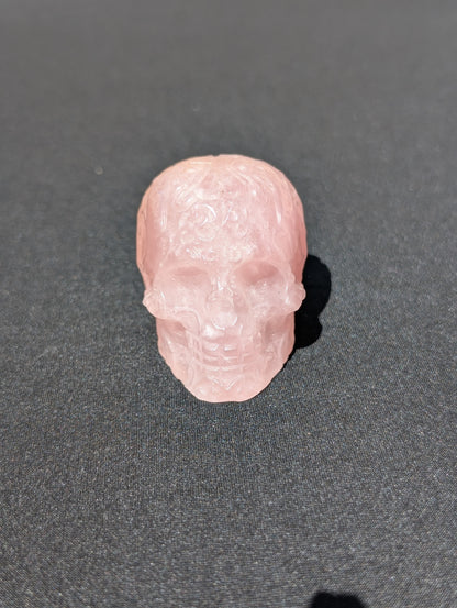 Rose Quartz Skull Carving – 1.75" | 0.4 lbs