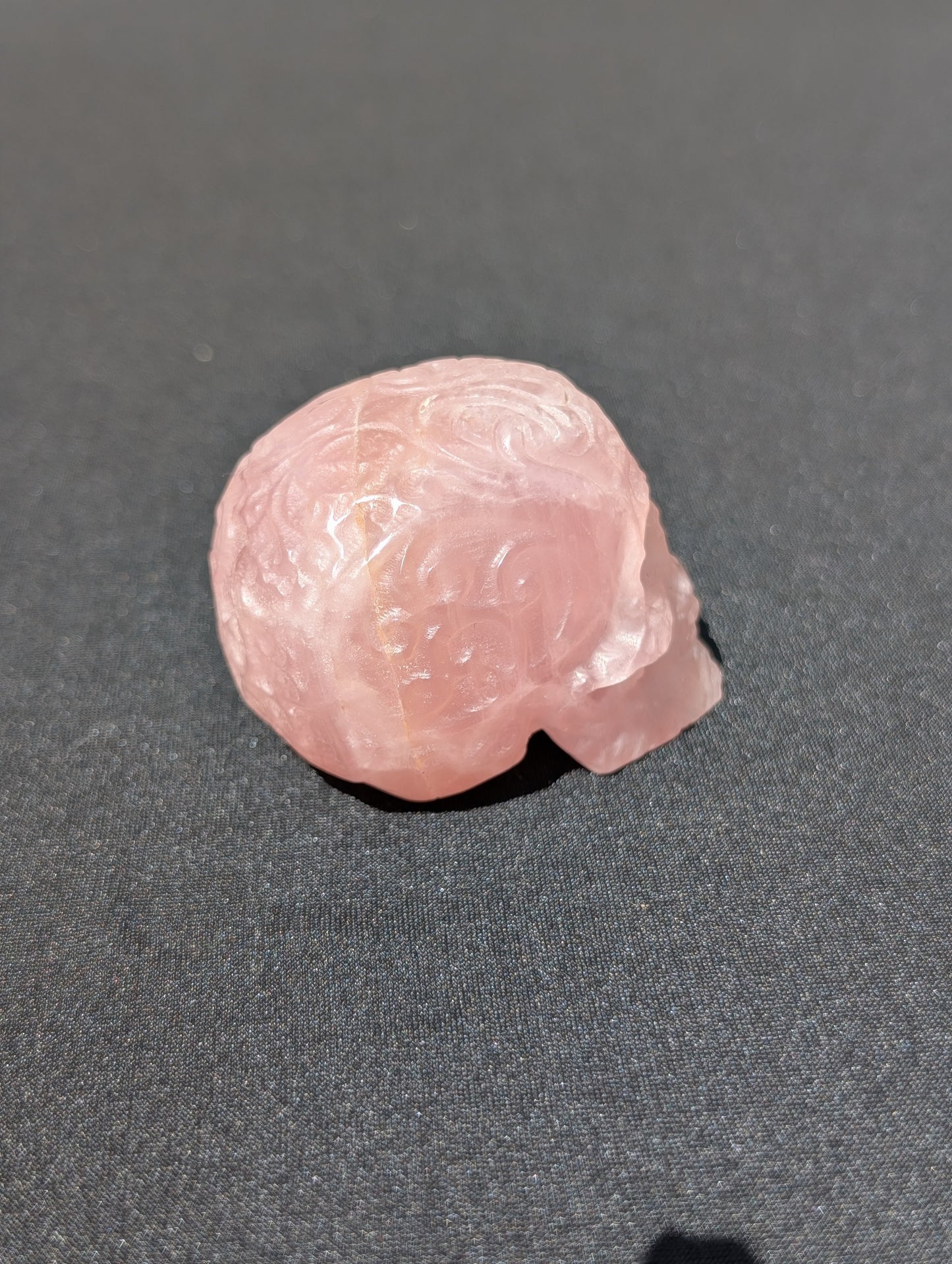 Rose Quartz Skull Carving – 1.75" | 0.4 lbs