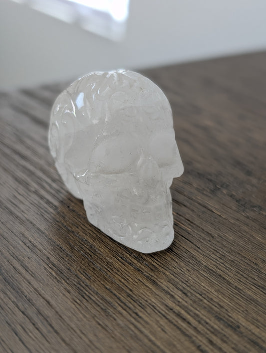 Clear Quartz Skull Carving – 1.5" | 0.3 lbs