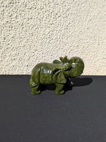 Jade Elephant Carving – 4.5" | 2.5 lbs