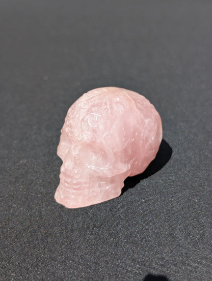 Rose Quartz Skull Carving – 1.75" | 0.4 lbs