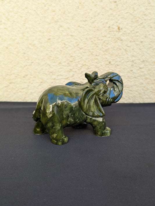 Jade Elephant Carving – 4.5" | 2.5 lbs